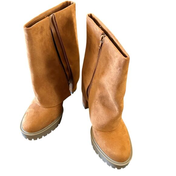 INC International Concepts Foldover Cuffed Lug Sole Ankle Boots NEW 7.5 - Picture 5 of 10